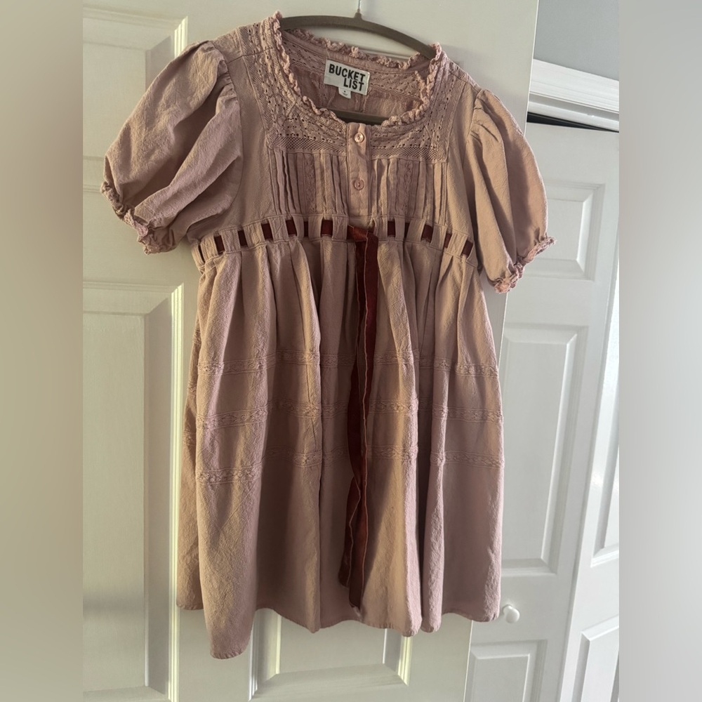Women’s Pink Lace Trim Dress - size M